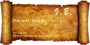 Váradi Baján névjegykártya